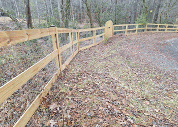 farm style fence installed by blue bird landscaping company in blue ridge georgia